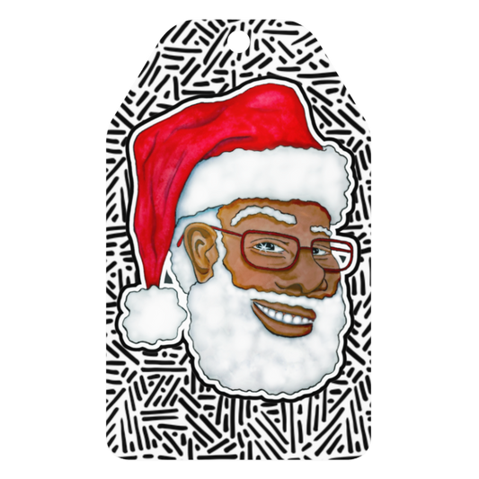 Black Santa Metal Ornament